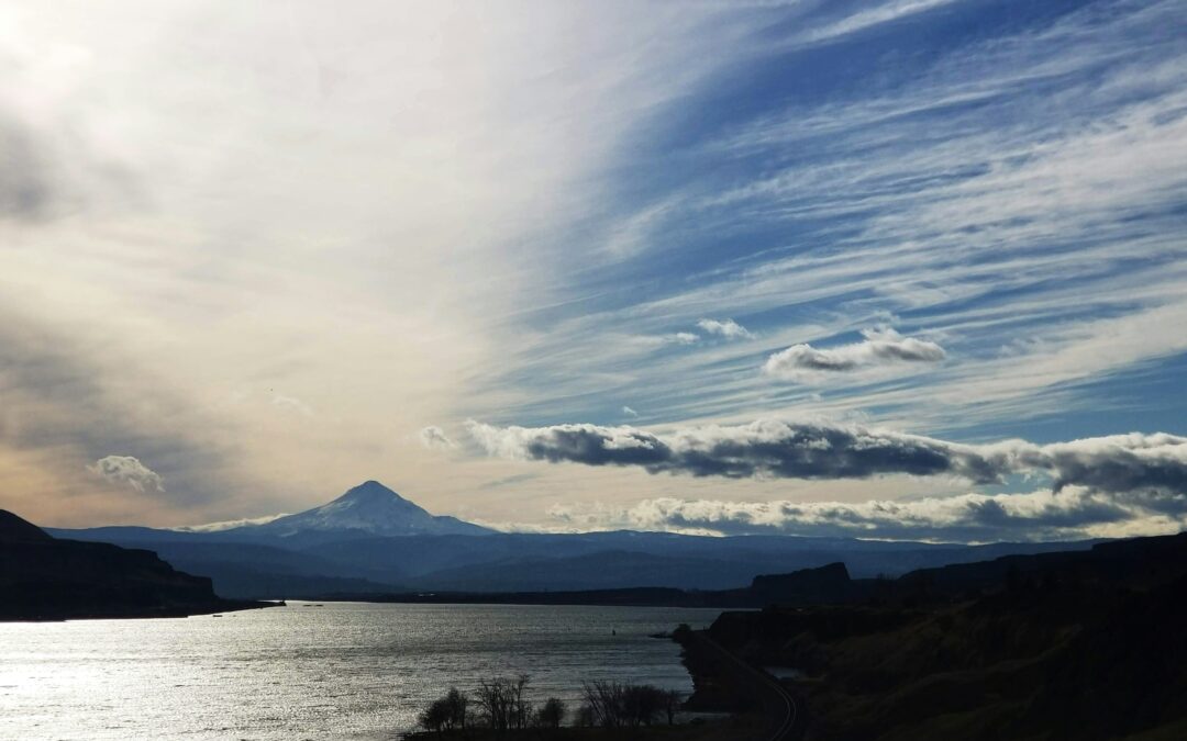 Columbia River and Mt Hood